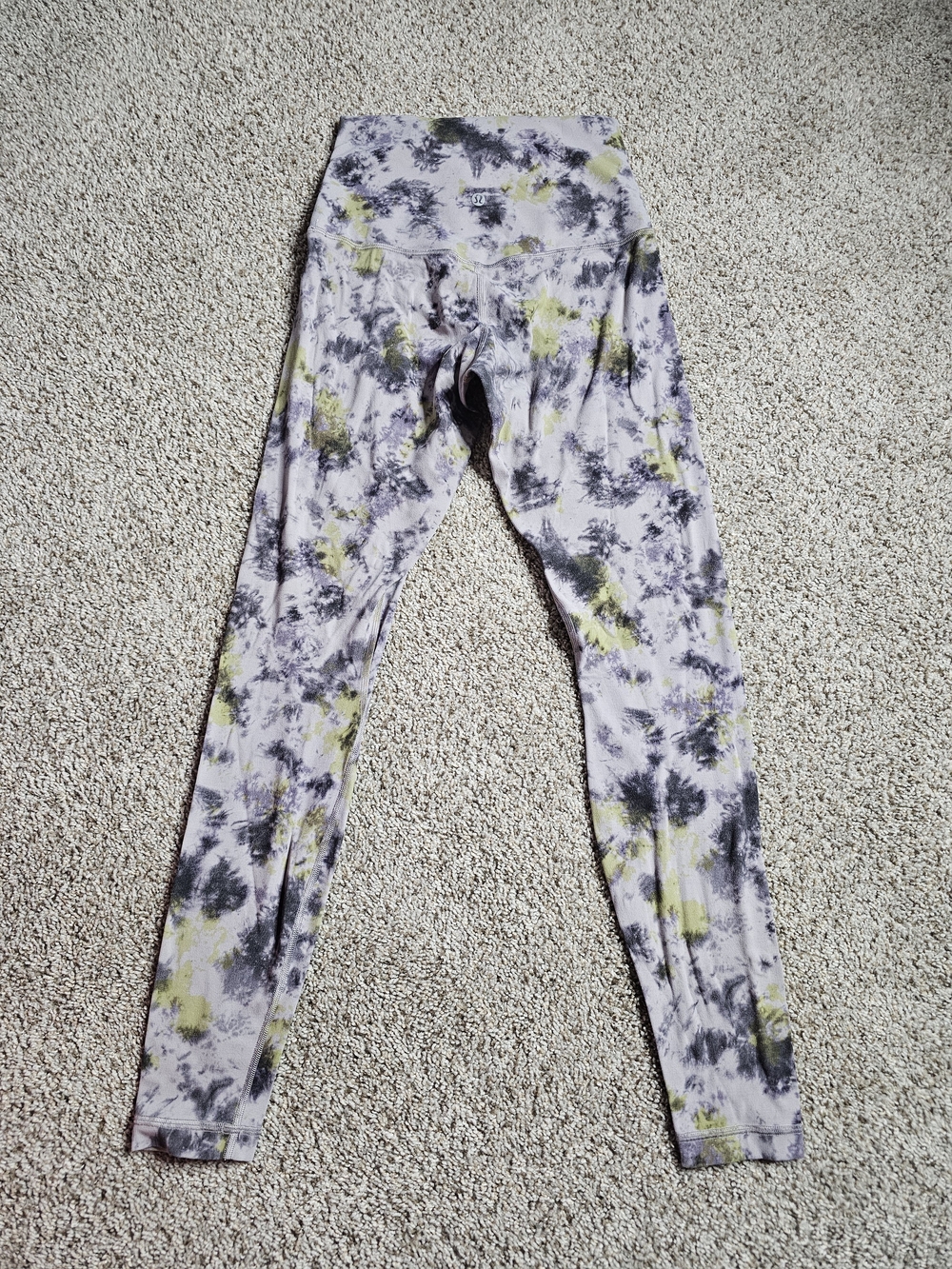 lululemon athletica Gray and Green Tie-Dye Leggings